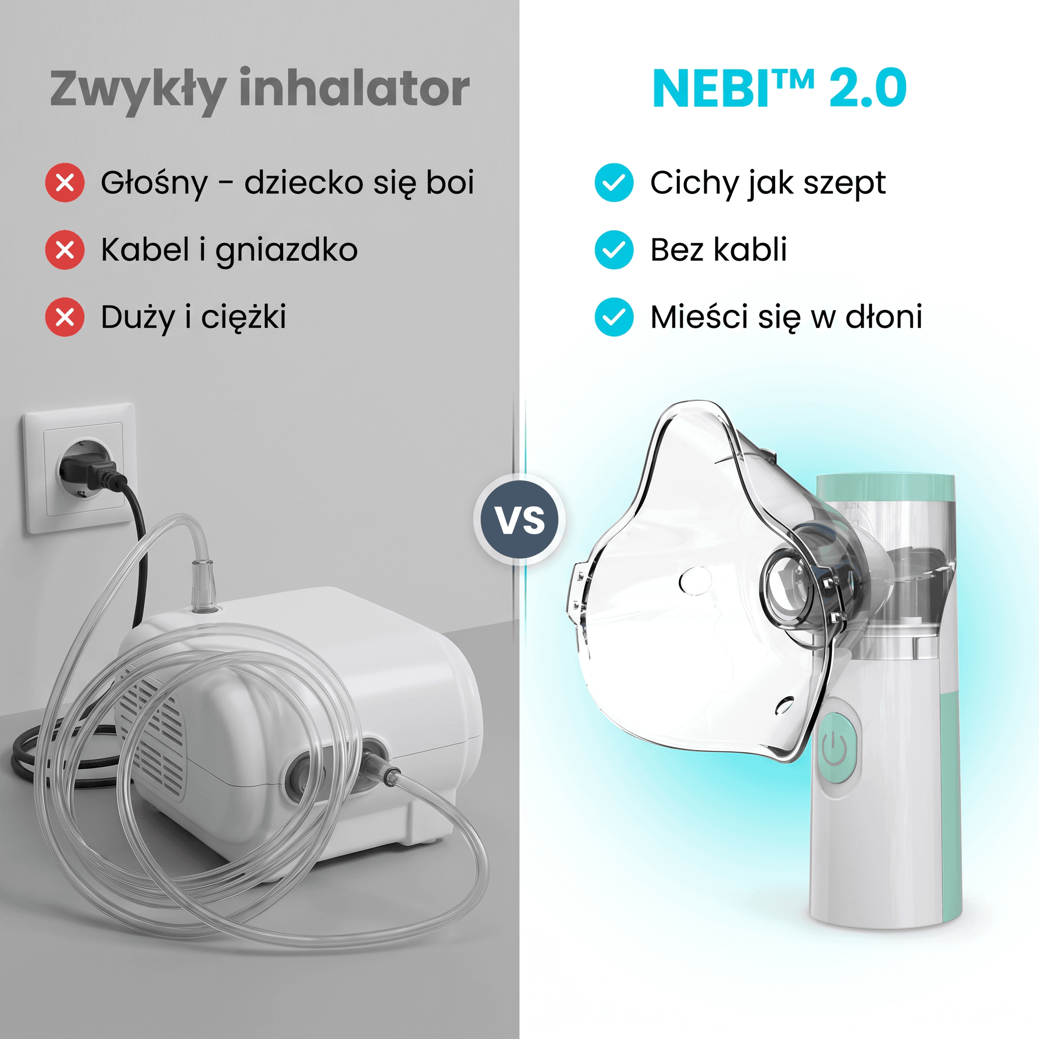 NEBI™ 2.0 – cichy inhalator siateczkowy dla dzieci i całej rodziny