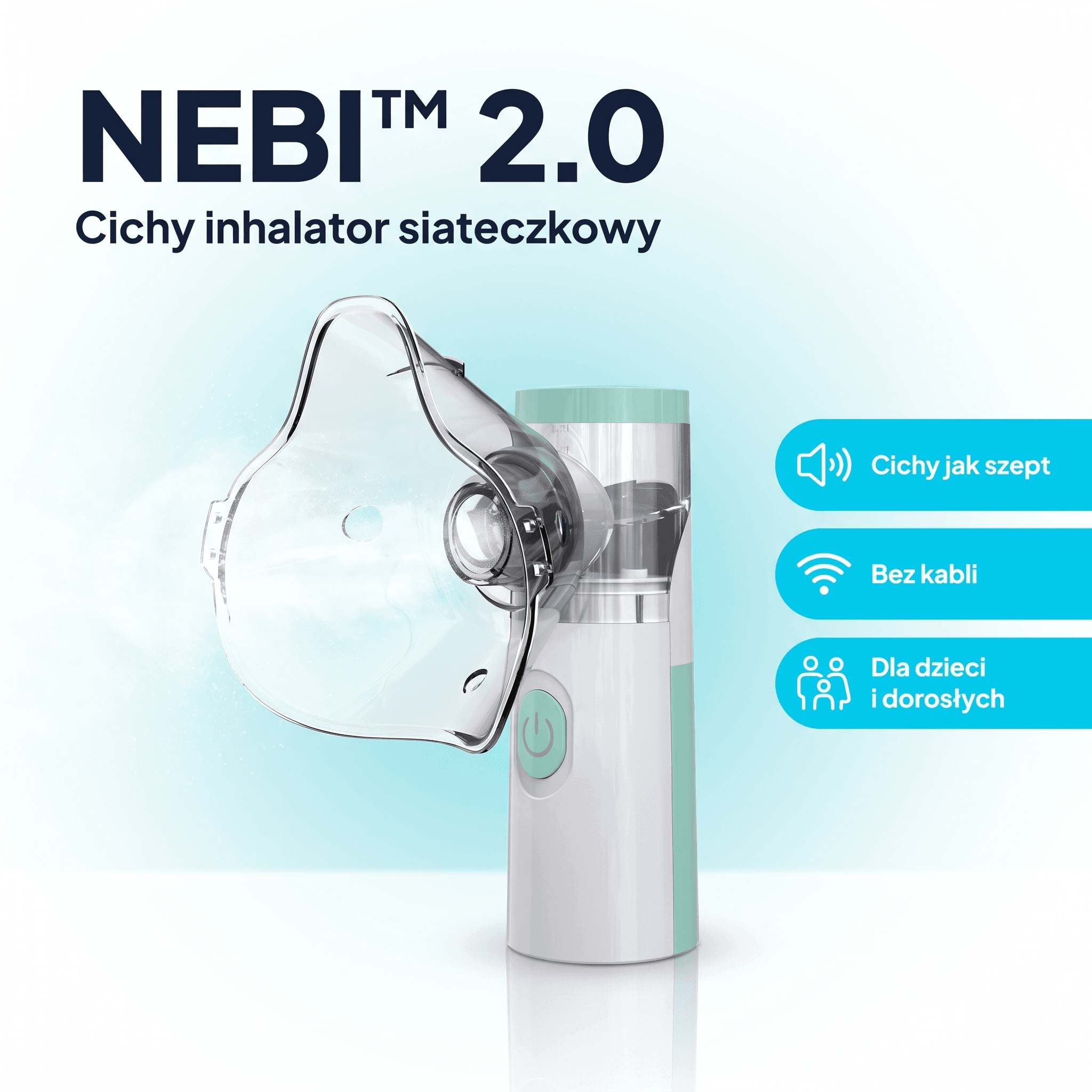 NEBI™ 2.0 – cichy inhalator siateczkowy dla dzieci i całej rodziny