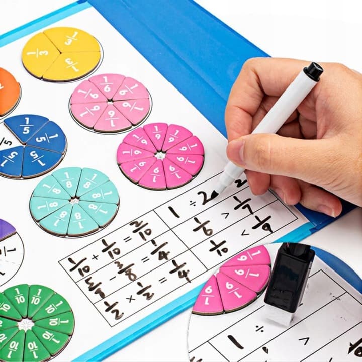 MathMaster™ - Krążki magnetyczne Montessori do łatwej nauki ułamków