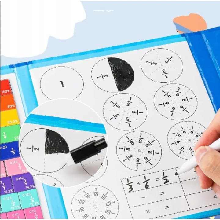 MathMaster™ - Krążki magnetyczne Montessori do łatwej nauki ułamków