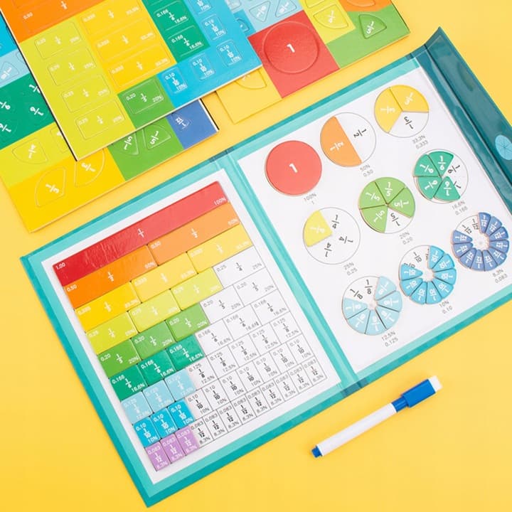MathMaster™ - Krążki magnetyczne Montessori do łatwej nauki ułamków
