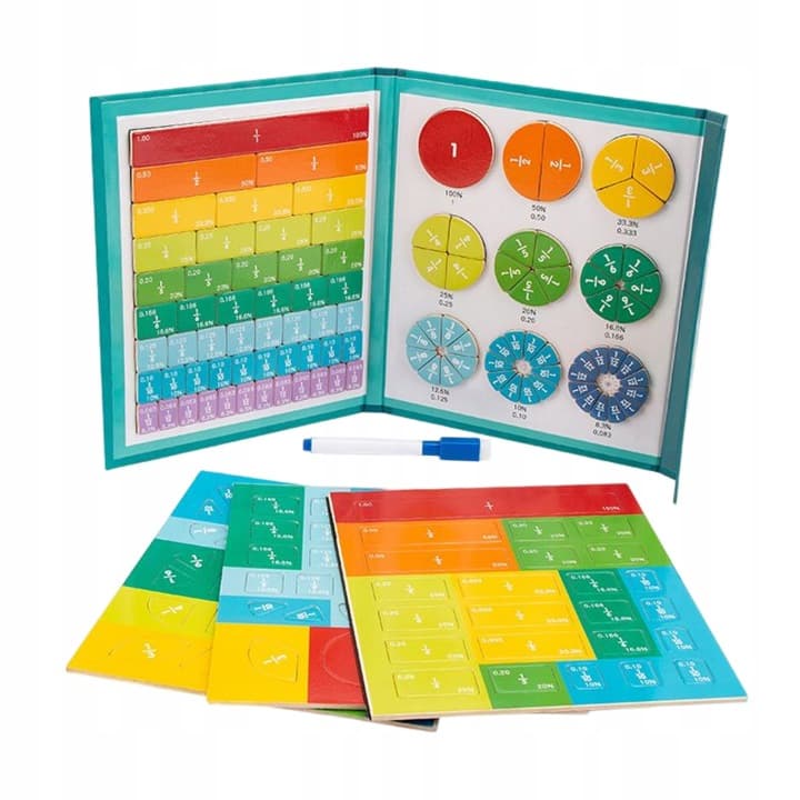 MathMaster™ - Krążki magnetyczne Montessori do łatwej nauki ułamków